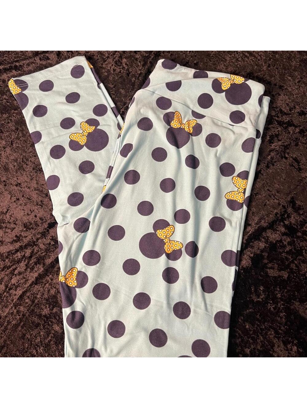 LuLaRoe Leggings Disney Minnie Mouse Blue & Navy Tall & Curvy TC High Rise NWOT